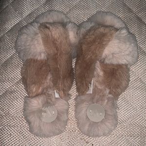 Anthropologie fuzzy slippers